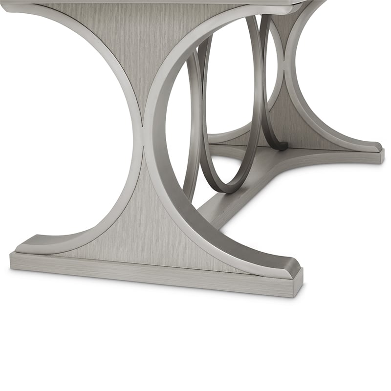 Bowery Hill 7-Piece Engineered Wood Dining Set in Moonlight Gray