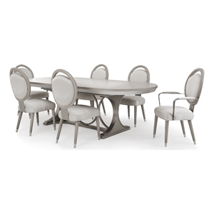 Bowery Hill 7-Piece Engineered Wood Dining Set in Moonlight Gray