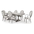 Bowery Hill 7-Piece Engineered Wood Dining Set in Moonlight Gray