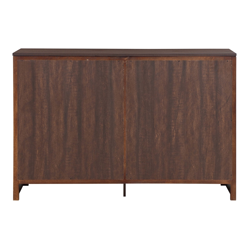 Bowery Hill Contemporary Wood 6-Drawer Dresser in Walnut Finish
