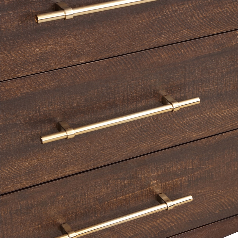 Bowery Hill Contemporary Wood 6-Drawer Dresser in Walnut Finish