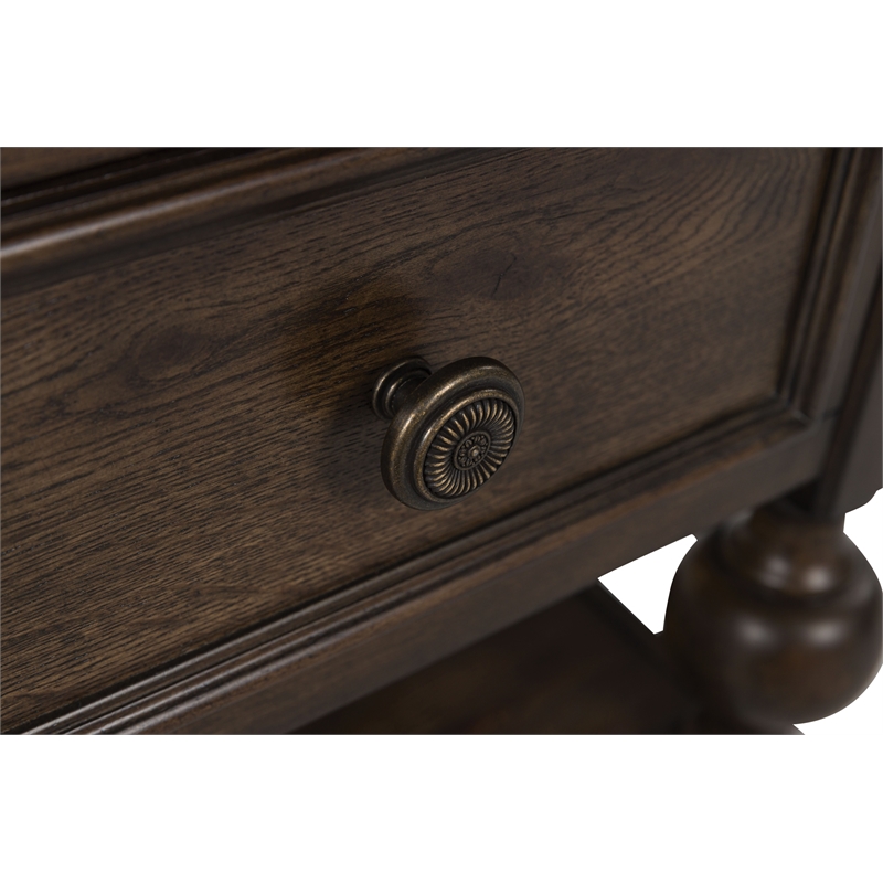 Bowery Hill Contemporary Hardwood Solid End Table in Rich Brown Walnut