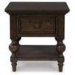 Bowery Hill Contemporary Hardwood Solid End Table in Rich Brown Walnut