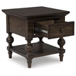 Bowery Hill Contemporary Hardwood Solid End Table in Rich Brown Walnut