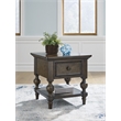 Bowery Hill Contemporary Hardwood Solid End Table in Rich Brown Walnut