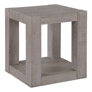 Bowery Hill Contemporary 22&quot Width Rectangular Pinedale End Table Grey