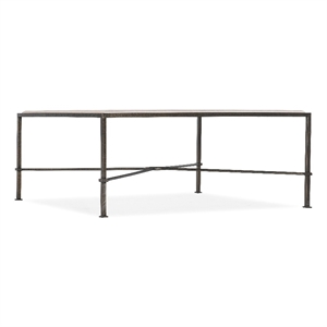 Bowery Hill Contemporary Marble and Metal Cocktail Table in Gray