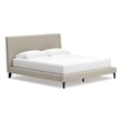 Bowery Hill Contemporary Beige King Upholstered Bed with Roll Slats