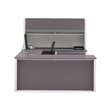 Bowery Hill U-Shape Home Office Set with Oversized Pedestal in Sandstone & Slate