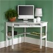 Bowery Hill Contemporary Corner Computer Desk in White Finish