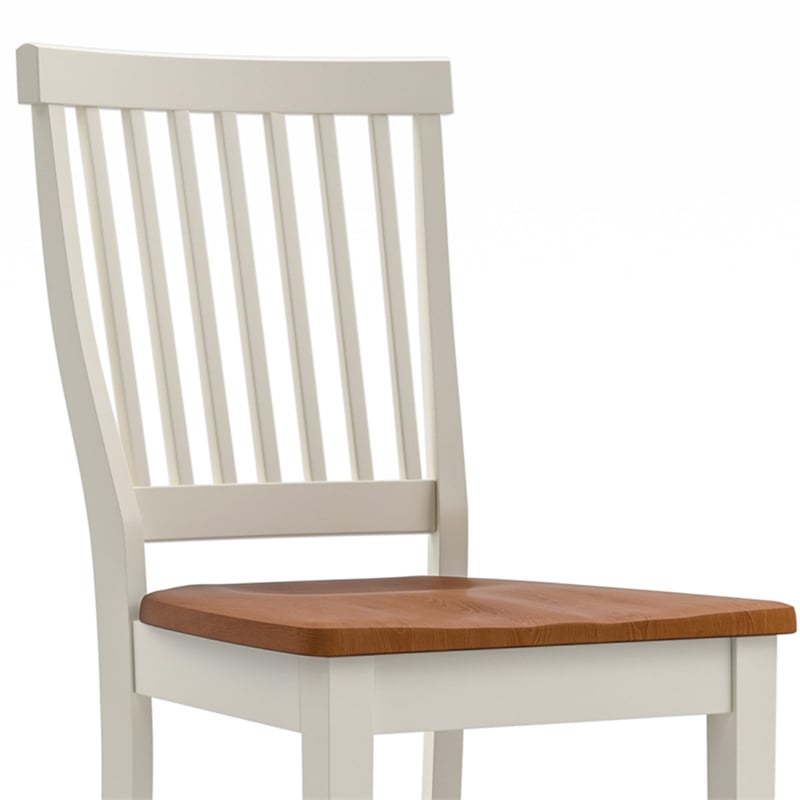 Bowery Hill Traditional Wood Counter Stool in Antique White and Oak