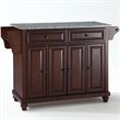 Bowery Hill Traditional Wood Kitchen Island in Mahogany/Gray