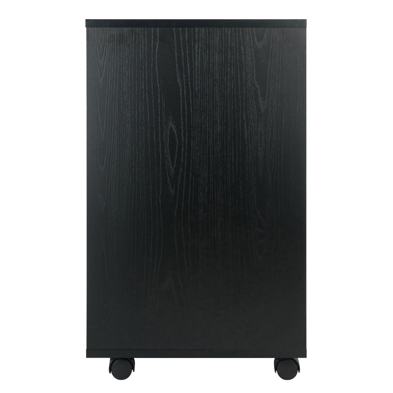 Bowery Hill Transitional Wood Storage Cabinet with 5 Drawers in Black