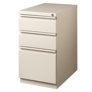 Bowery Hill 20&quot Putty/Beige Mobile Pedestal Filing Cabinet 3-Drawer Box/Box/File