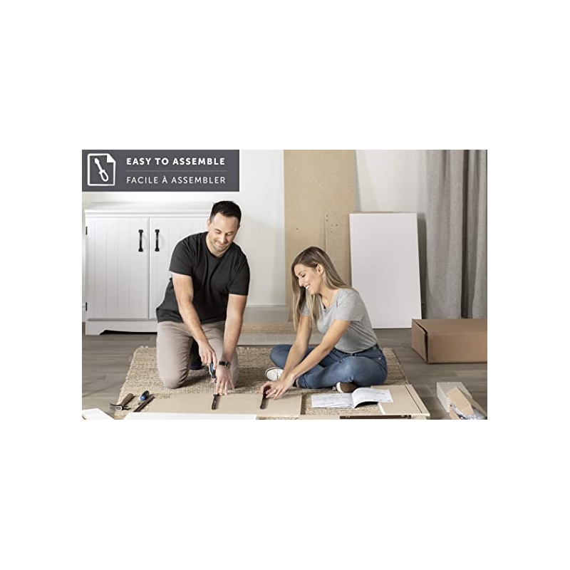 Bowery Hill Contemporary Metal Printer Stand in Pure White Finish