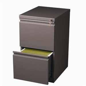 Bowery Hill 20&quotD Mobile Pedestal 2-Drawer Filing Cabinet File/File - Espresso