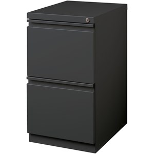 Bowery Hill 20&quotD Mobile Pedestal 2-Drawer Filing Cabinet File/File in Charcoal