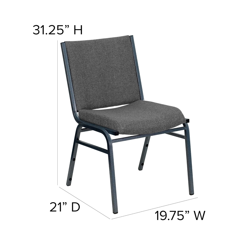 Bowery Hill Contemporary Upholstered Stacking Chair in Gray Finish