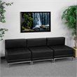 Bowery Hill Contemporary Lounge Set in Black Leather Upholstery