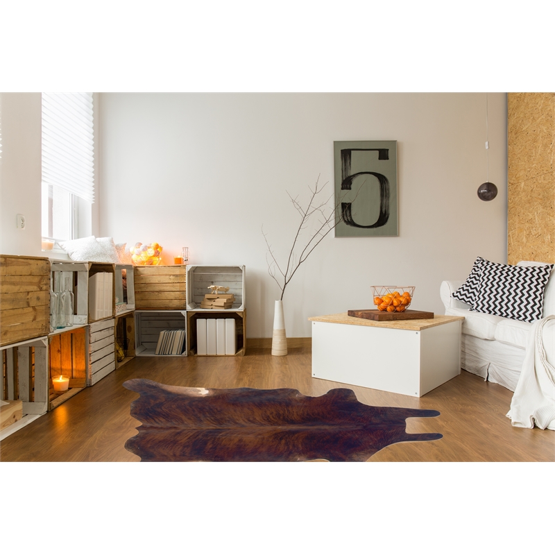 Bowery Hill Transitional Natural Dark Brindle Full Skin in Dark Brown