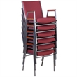 Bowery Hill Contemporary Upholstered Stacking Chair in Burgundy