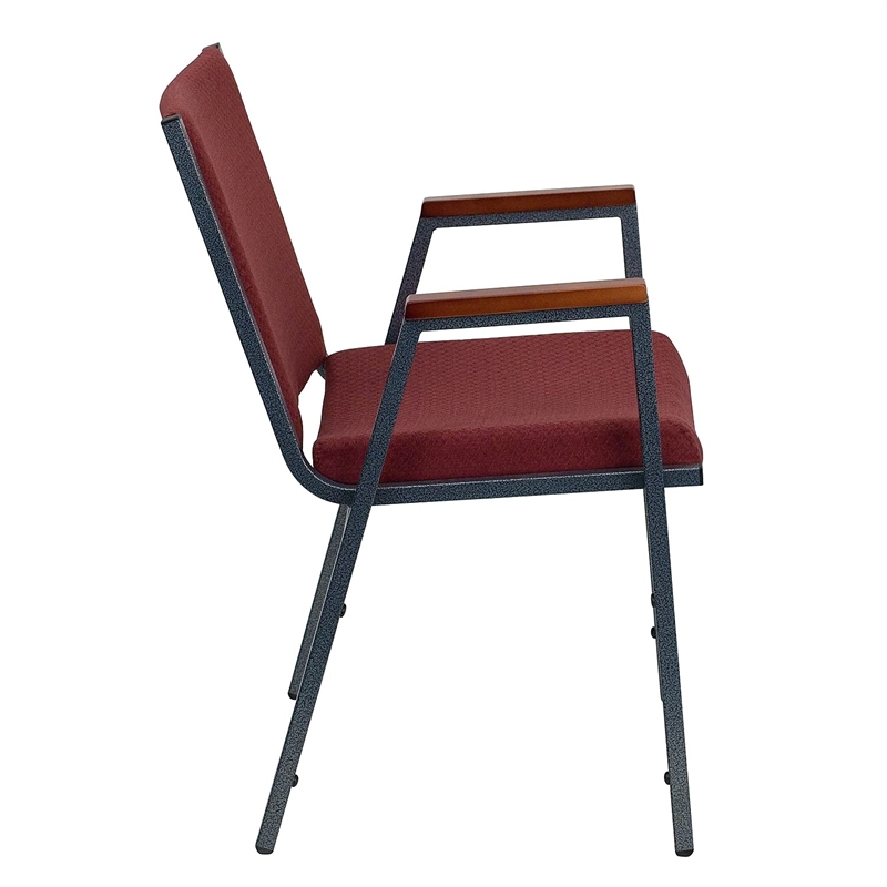 Bowery Hill Contemporary Upholstered Stacking Chair in Burgundy