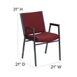 Bowery Hill Contemporary Upholstered Stacking Chair in Burgundy