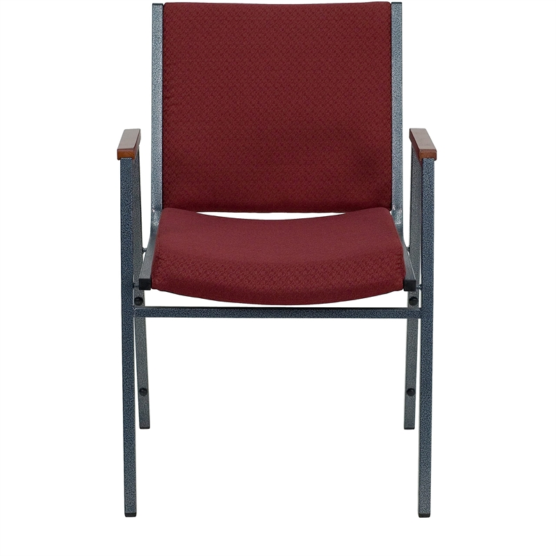 Bowery Hill Contemporary Upholstered Stacking Chair in Burgundy