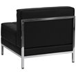 Bowery Hill Contemporary Leather Tufted Armless Chair in Black