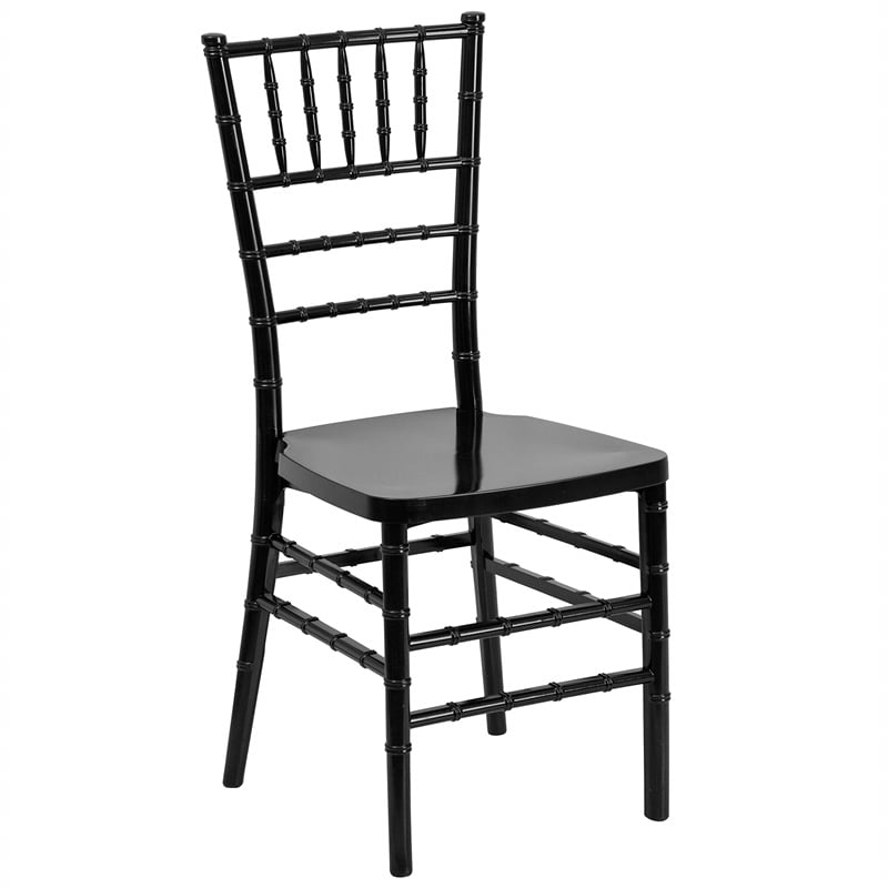 Bowery Hill Elegance Stacking Chiavari Dining Chair in Black