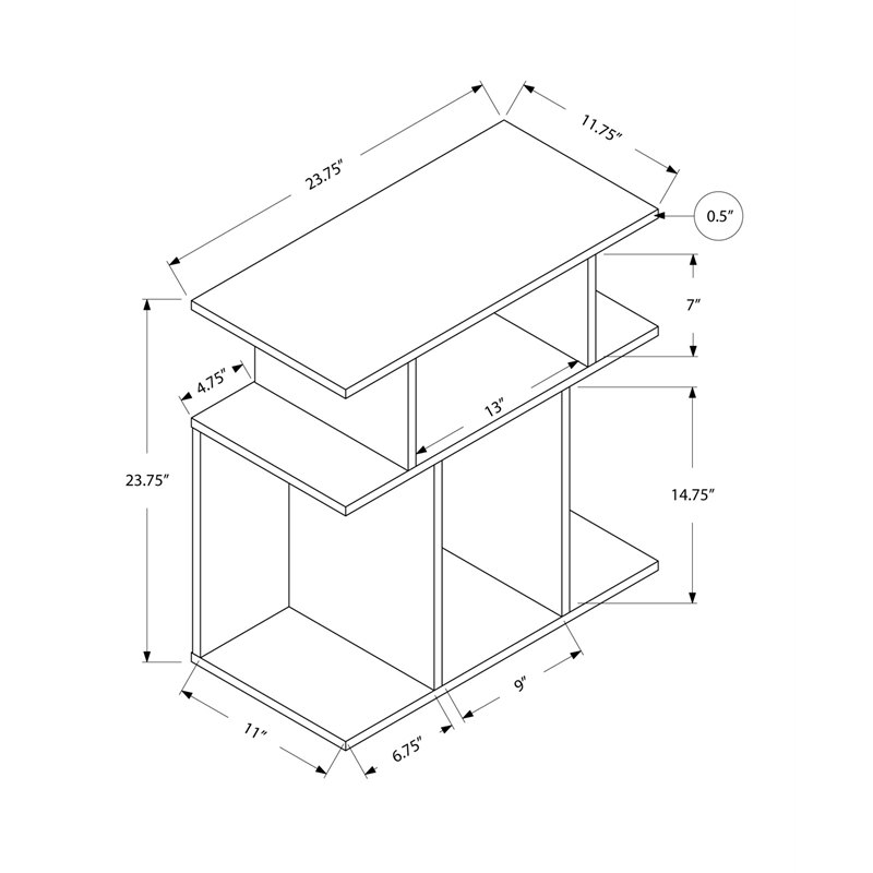 Bowery Hill Living Room/Bedroom Accent Side End Table in Laminate White