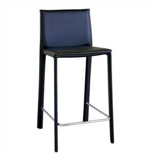 Bowery Hill Transitional Counter Height Stool in Black (Set of 2)