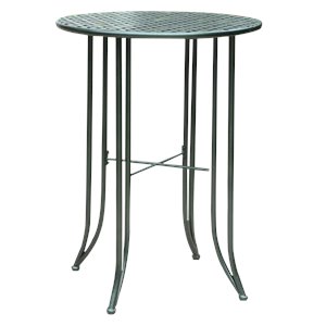 Bowery Hill Contemporary Premium Iron Patio Pub Table in Verdi Gris