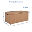 Bowery Hill Contemporary Wicker Patio Storage Deck Box in Honey