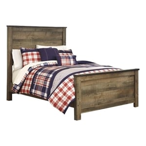 Bowery Hill Wood Brown Panel Bed Rectangular Full Size 57.32&quot W x 82.99&quot D Assembled