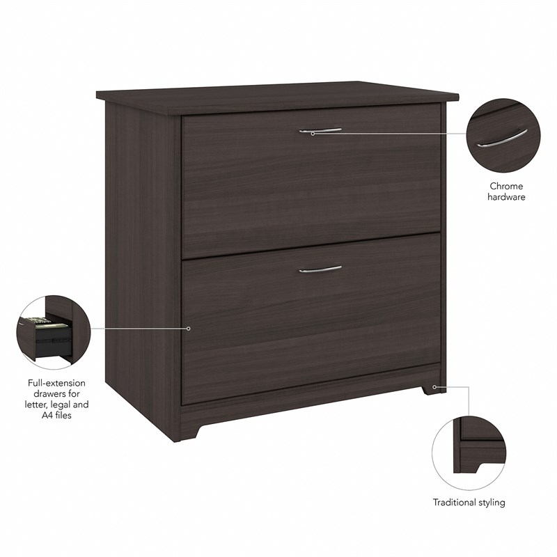 Bowery Hill 2 Drawer Lateral File Cabinet in Heather Gray - Engineered Wood