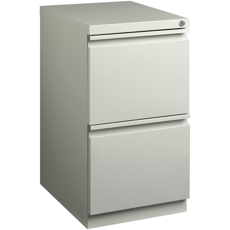 Bowery Hill 2-Drawer Stainless Steel Mobile Pedestal Filing Cabinet - Light Gray