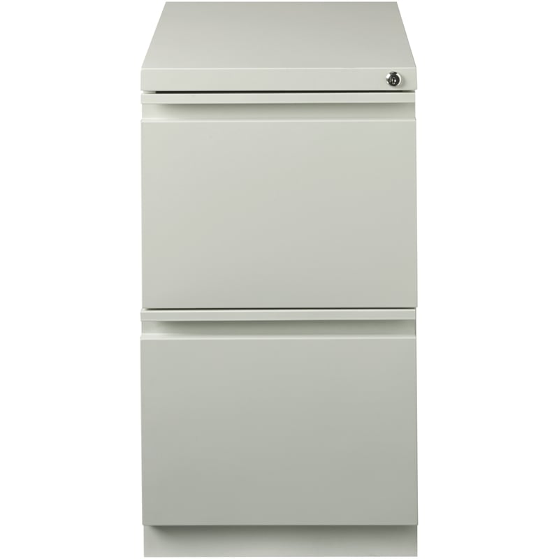 Bowery Hill 2-Drawer Stainless Steel Mobile Pedestal Filing Cabinet - Light Gray