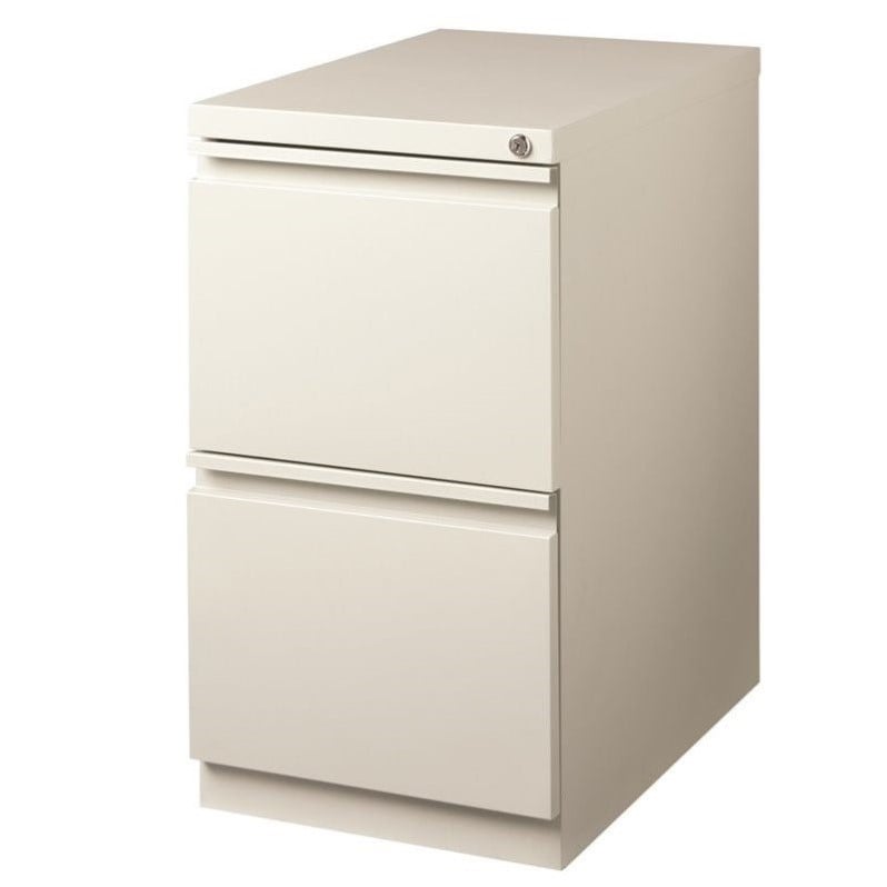 Bowery Hill 2-Drawer Stainless Steel Mobile Pedestal Filing Cabinet - Light Gray