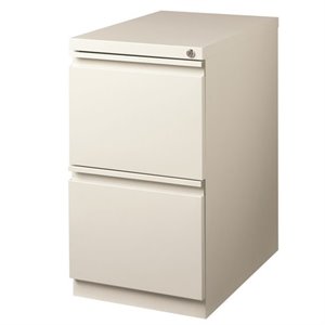 Bowery Hill 2-Drawer Stainless Steel Mobile Pedestal Filing Cabinet - Light Gray