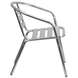Bowery Hill Contemporary Aluminum Slat Back Dining Chair in Silver