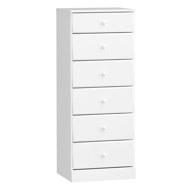 Bowery Hill Contemporary Solid Wood 6 Drawer Lingerie Chest in White