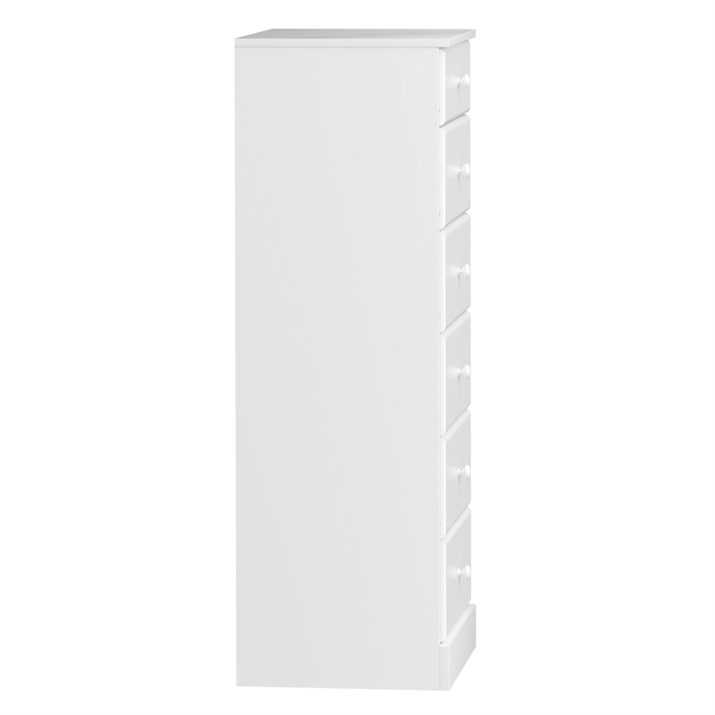 Bowery Hill Contemporary Solid Wood 6 Drawer Lingerie Chest in White
