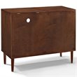 Bowery Hill Mid-Century Wood Media Console Table in Mahogany / Gold