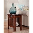 Bowery Hill Solid Wood Chair Side Table with BuiltIn Device Charger Brown Walnut