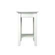 Bowery Hill Solid Wood Chair Side Table with Built in Device Charger in White