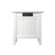Bowery Hill Solid Wood Chair Side Table with Built in Device Charger in White