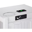 Bowery Hill Solid Wood Chair Side Table with Built in Device Charger in White