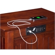 Bowery Hill Solid Wood Chair Side Table with USB Charger in Walnut