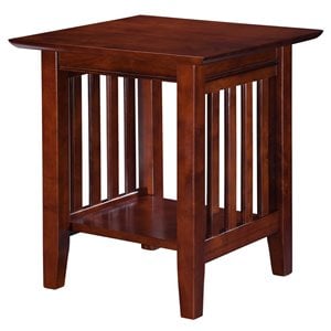 Bowery Hill Contemporary Solid Wood Contemporary End Table in Walnut